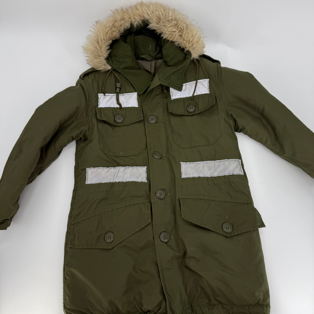 VTG PEERLESS GARMENTS Military Field Jacket Men Parka Olive Green size XS - Picture 3 of 13